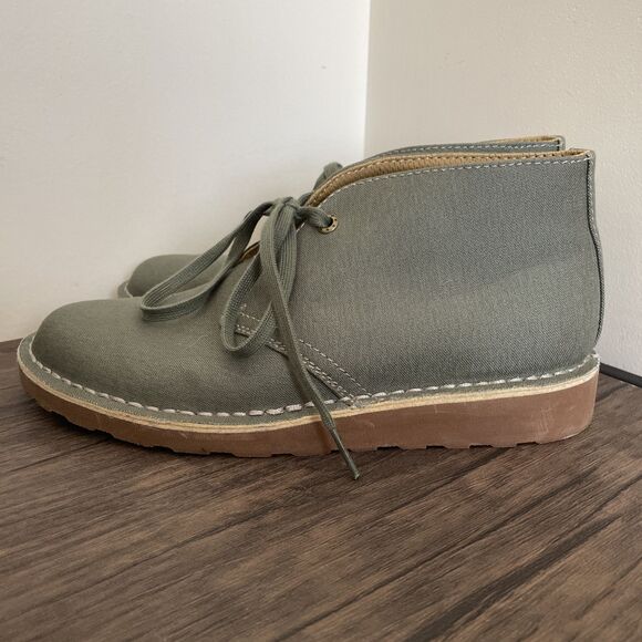 LL Bean Chukkas Ankle‎ Boots Green Canvas Women’s Size 7 Photo Sample RARE - Picture 3 of 10
